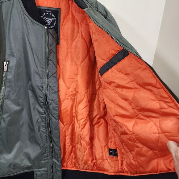 Jordan Craig Legacy edition quilted lined bomber jacket army green men's size L - Picture 8 of 14